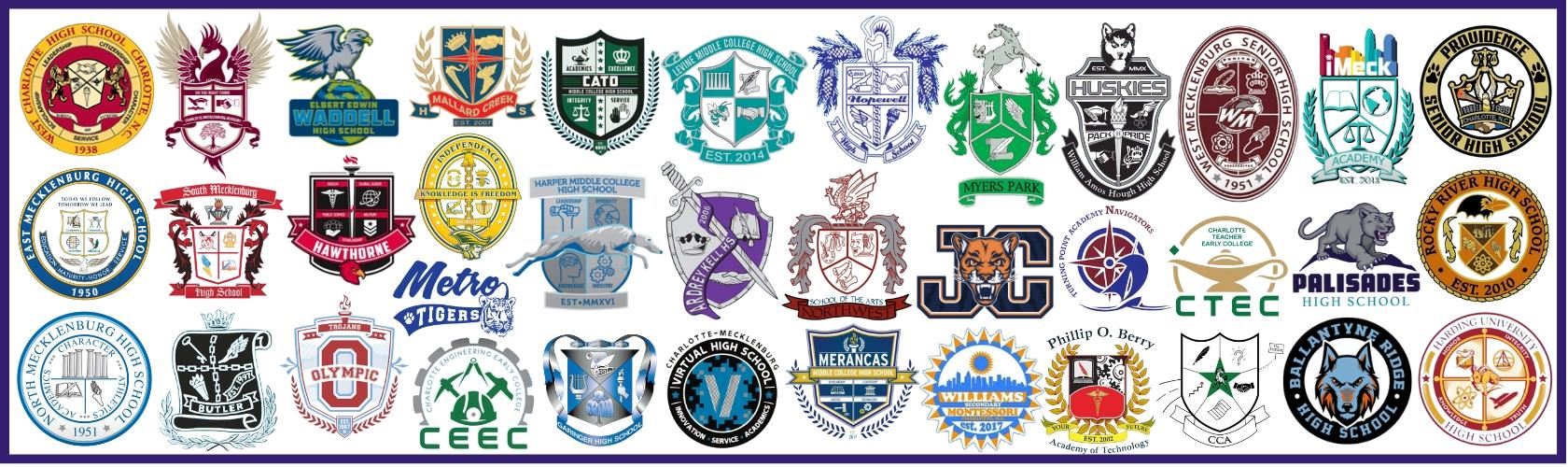 collage of high school logos